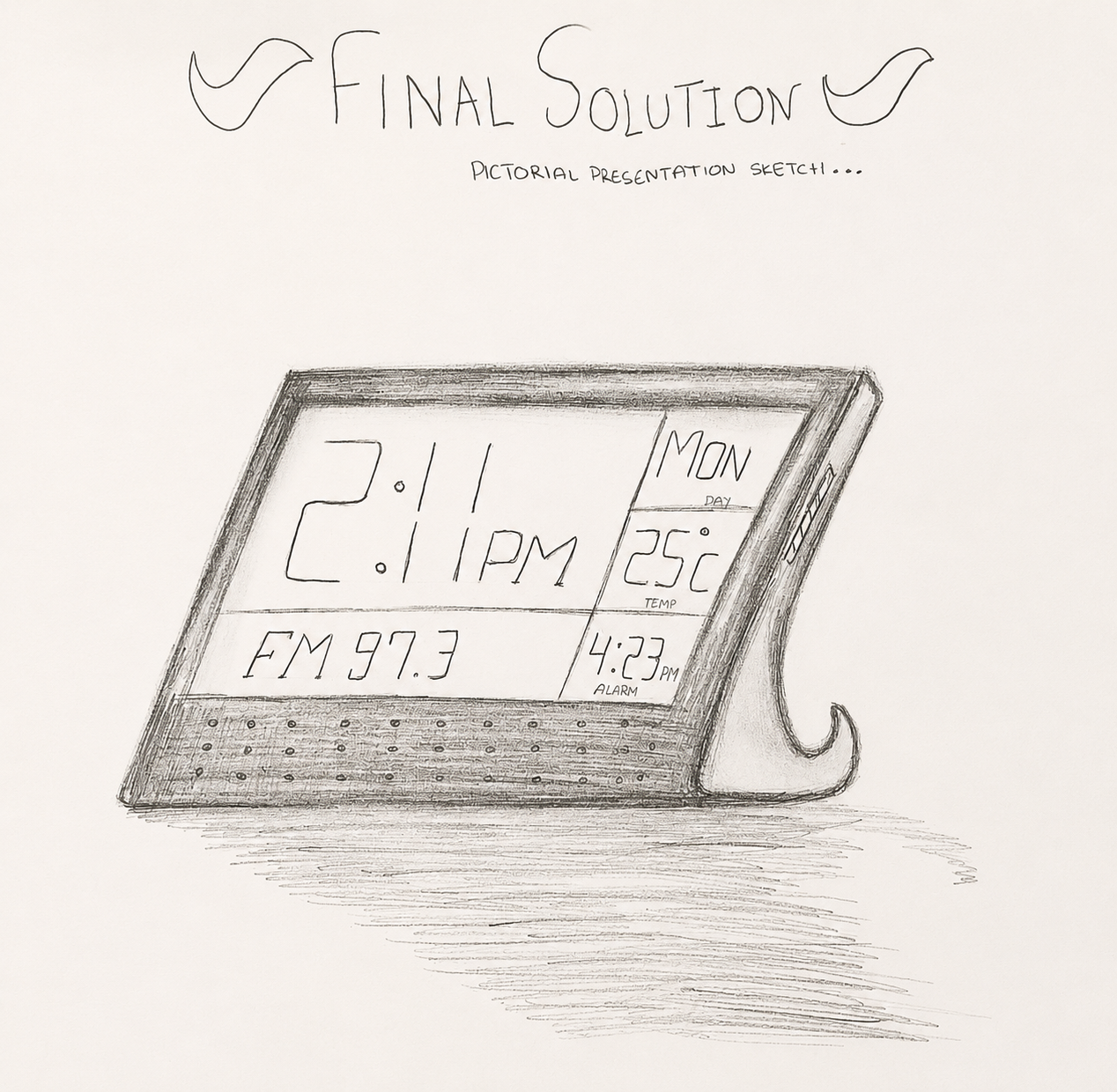 Final solution sketch — clock radio